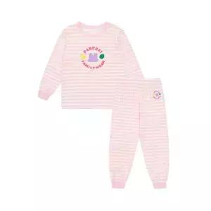 [팬콧키즈] 로고 스트라이프 모달 9부내의(BABY PINK)