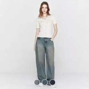 백화점 지오다노 여자 봄가을 루즈 와이드핏 청바지 데님 팬츠 3컬러 415535