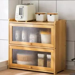 수납장 다용도 소형장 2단 원목 수납장 소형 플립 진열장 플립장 정리대 정리함 싱크대 그릇장 하부장