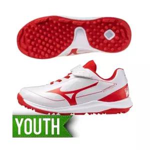 미즈노 유소년야구화 인조잔디화 쿠션 레보 주니어 화이트레드 Mizuno 11GT252762WR 주니어야구화