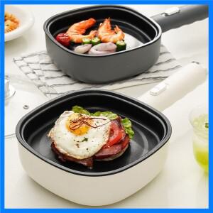 DMWD 전기 프라이팬 가정용 미니 볶음 냄비 논스틱 스테이크 팬케이크 스킬렛 멀티쿠커 2단계 화력 600W