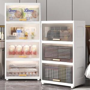 다층 방진 투명문 수납장 보관함 틈새수납 투명덮개