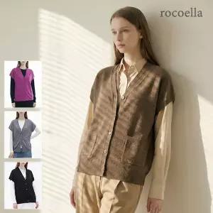 [로코엘라] 콜린 오버핏 드롭숄더 여성 니트 베스트 가디건