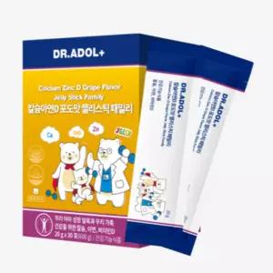 닥터아돌 어린이 가족 칼슘 아연D 젤리 포도맛 30포 BNS