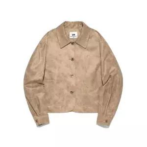 매장정품 리 LEE 우먼 신세틱 레더 크롭 자켓 베이지 LE2401JK71BE 658250