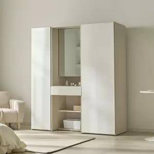 [우아미가구]루엘 LPM 1600 슬라이딩 화장대 옷장 세트