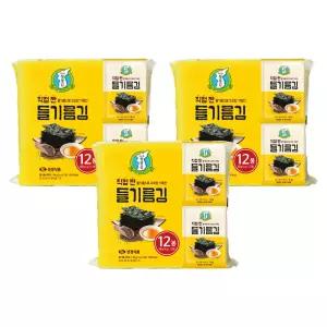 지도표 성경김 들기름 식탁김 4g 12봉 x 3개 (총 36봉)