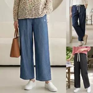 [엄마옷 로즈맘] 심포니와이드자수밴딩청바지