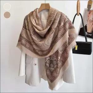 [베스트TOP100] 스카프 여자 패턴 페이즐리 린넨 사각 빅사이즈 숄
