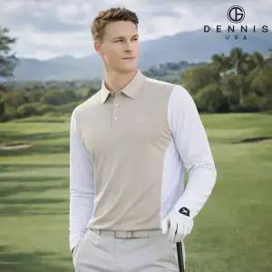 [데니스골프][DENNIS] 26SS신상 남성 라인배색 냉감소매 긴팔 카라티_NARMMTS022