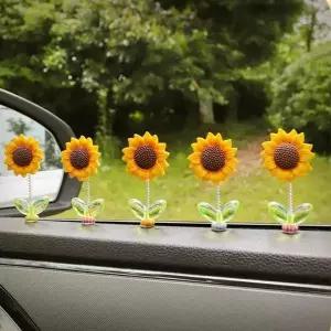 귀여운 해바라기 미니 자동차 대시보드 장식 소품 인