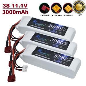 3S 11.1V 리포 배터리 3000mAh 45C XT60 DEANS T JST 플러그 RC 비행기 쿼드콥터 드론 FPV 보트 헬리콥터용