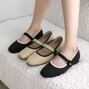 (쫀득몰드창) 카미유 니트 벨크로 메리제인 플랫(3cm)