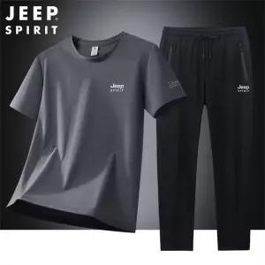 JEEP SPIRIT 남성 여름 냉감 트레이닝 세트 반팔 상하세트 쿨링 운동복