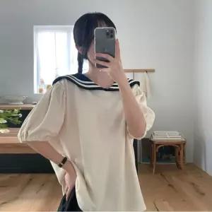 세라 카라 반팔 티셔츠 빅사이즈 티셔츠 임부복 F879