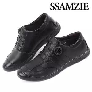 쌈지(정품) 천연소가죽케주얼화 다이얼신끈 가죽신발 스니커즈 보아 컴포트화 효도화 가벼운신발