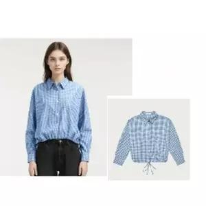 [행텐]여성코튼스트링체크셔츠 10530-120-645-45AB-SH