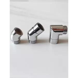 프리미엄 샤워기 엘보 어댑터 커넥터 욕실 스프레이 각도 교체 135도 구리 고정형