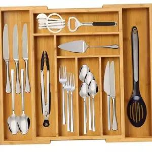 [RIZPICK]확장형 정리함 서랍 싱크대 수저분리함 수저 트레이 대나무