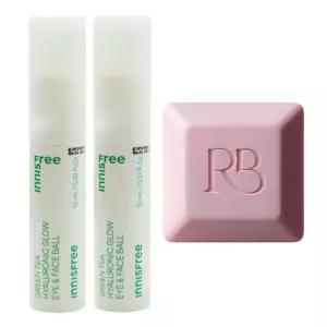 이니스프리 그린티 히알루론산 글로우 아이 페이스볼 10mL 2개+ 향기비누