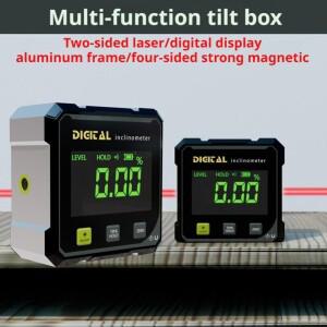 포켓 디지털 각도기 경사계 360도 측정 듀얼  민간용 등급 자석 전자 수평계