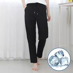 남녀공용 쿨 아이스 냉감 일자 바지 스판 쿨링 팬츠 신축성 데일리 추리닝 여성 남성 주니어 MR 벤츄리 - M