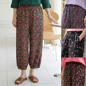 [엄마옷 로즈맘] 온화꽃나염밴딩바지