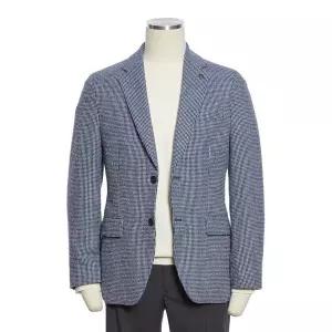 [레노마](천안아산점)[60% OFF] 프리미엄 울 50% 스프링 하운드투스 체크 봄 자켓 - 블루