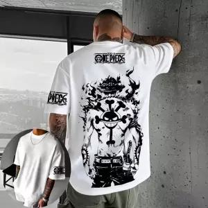 캐릭터 애니 티셔츠 반팔 티 셔츠 원피스 남성 및 여성 포트가스 D 에이스 뉴 하라주쿠 애니메이션 여름 봄