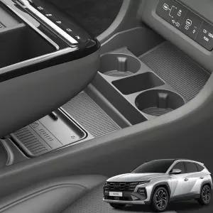 지파츠 더뉴 투싼 NX4 페이스리프트 하단 콘솔트레이 수납함 친환경 실리콘 논슬립