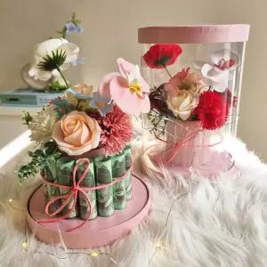  부띠끄 용돈 비누꽃 케이크 14장투명케이스 어버이날 부모님 감동 선물 생신 환갑 칠순 용돈박스 이벤트