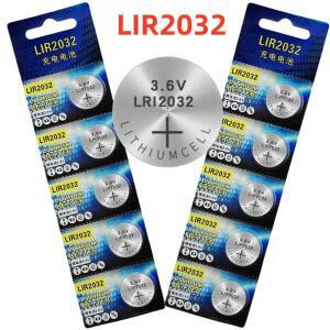 LIR2032 충전식 배터리 2032 리튬 시계용 코인 3.6v 40mAH 교체 가능
