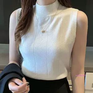 여성반목나시 여자 목폴라 목티나시 니트 여름 레이어드 티여름 폴라티 터틀넥 이너ijk182