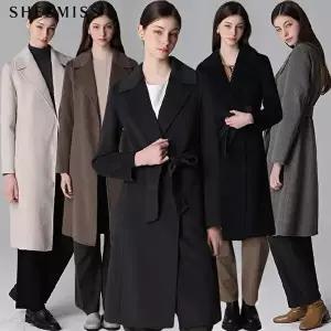 [쉬즈미스][쉬즈미스(SHESMISS)] 울 벨티드 히든버튼 롱 코트 (택가격:428000원)