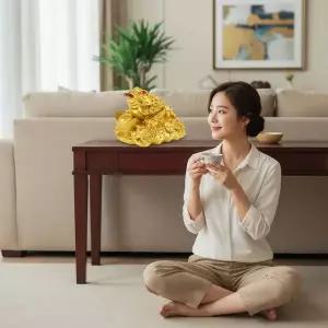 재물운 삼족 금두꺼비 풍수 인테리어 소품 개업 집들이 선물 중형