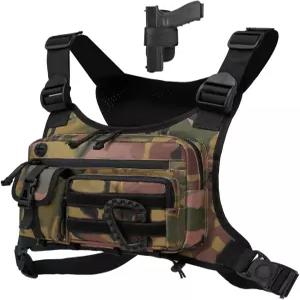 남성용 머세리즈 아웃도어 가슴 가방 러닝 사이클링용 전술 조끼 스포츠 및 운동용 EDC 팩 리그