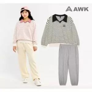 [에어워크주니어]여아 카라 맨투맨 소프트 조거팬츠 상하세트