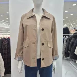 [프렐린]프렐린 소매배색 숏 트렌치/ROT251050_OD