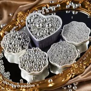 아라잔 은색 진주 mm 도넛 실버 은구슬 스프링클 진주펄 장식 85g 구슬 포인