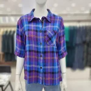 [프렐린]린넨 혼방 체크 블라우스  RBB252380_SC