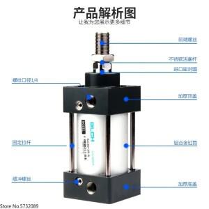 표준 실린더 SC50  SC63, 80. 100' 125 풀 스러스트 공압식