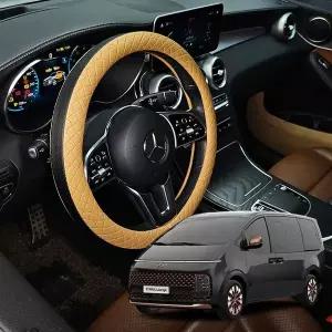 [골드스마일]스타리아 가죽 퀼팅 엠보싱 핸들커버 시즌2 원형핸들커버 원형D컷