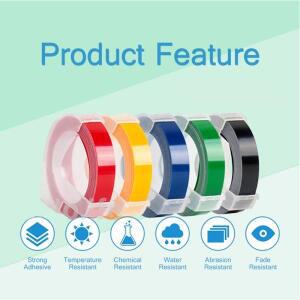 3/5pcs 엠보싱 라벨 메이커 용 호환 9MM 3D 플라스틱 테이프 PVC  1610 12965 1880 1540 Motex E101