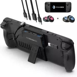 스위치독 미니독 휴대용 스팀덱 도크 5-in-1 USB C 허브 도킹스테이션3xUSB A 4K60H PD 100W 스탠드 베이스