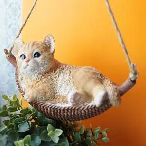 [RIZPICK]휴식하는 해먹 고양이 1P 행잉 장식인형 미니어처 인테리어미니소품