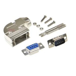 D-SUB 9 핀 2 행 DB9 직렬 RS232 커넥터에 대 한 1Pcs 금속 주택 후드 직각 셸