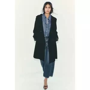 Zara 자라 소프트 후드 코트 - 블랙 3046/273/800