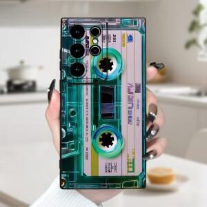 레트로 카세트 테이프 프린트 실리콘 폰 케이스 (삼성 갤럭시 S26 울트라 플러스 A15 커버)