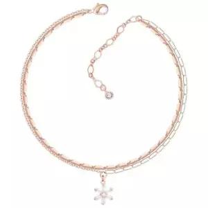 체인발찌 GP 큐빅 꽃 두줄 로즈골드 체인 패션 발찌 14K