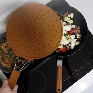 냄비덮개 기름튐방지 만능 실리콘 후라이팬 덮개 26cm 냄비커버